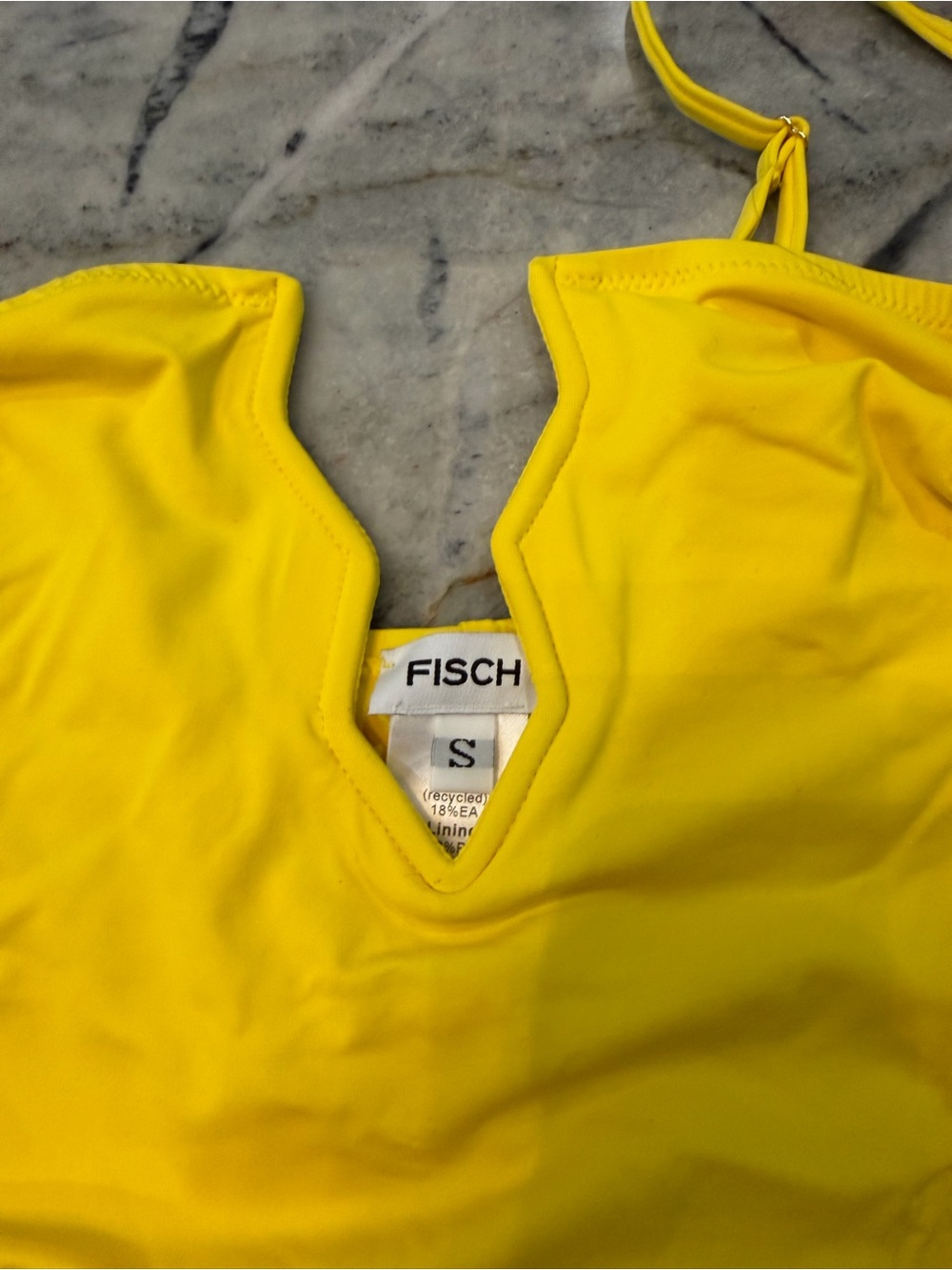 Yellow Notch Front One-Piece Swimsuit